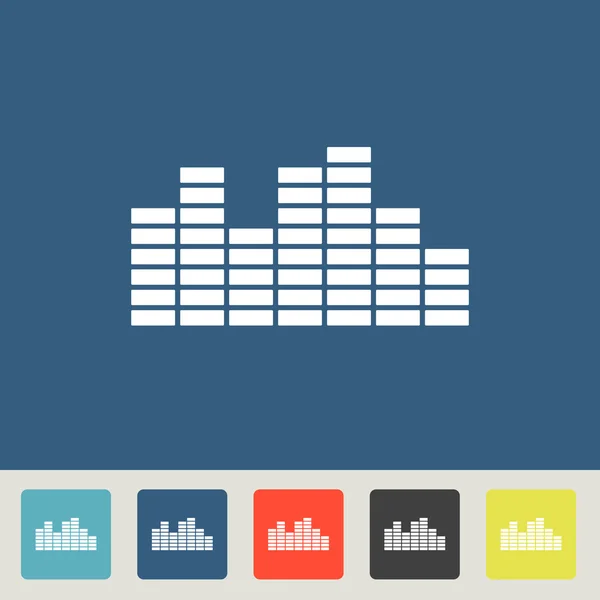 Soundwave musik Ikonuppsättning — Stock vektor