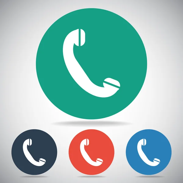 Telefoon, platte pictogram — Stockvector