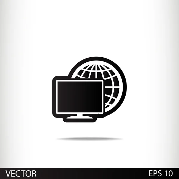 Diseño del icono del monitor — Vector de stock