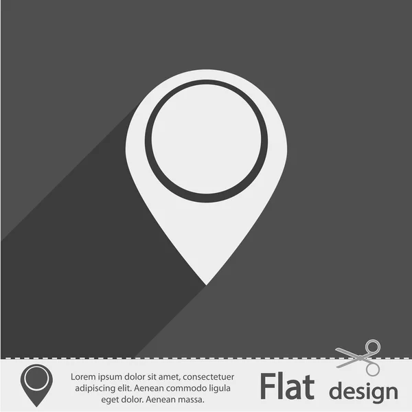 Carte pointeur icône plate — Image vectorielle