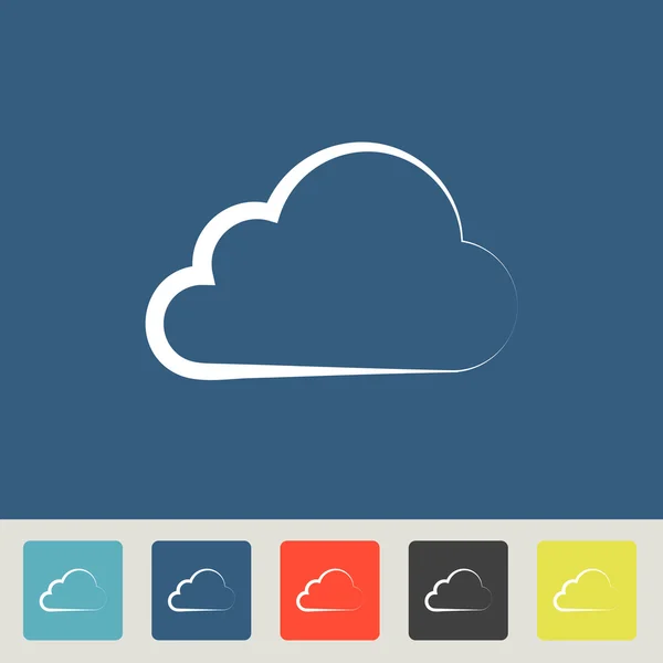 Icône Cloud Style design plat — Image vectorielle