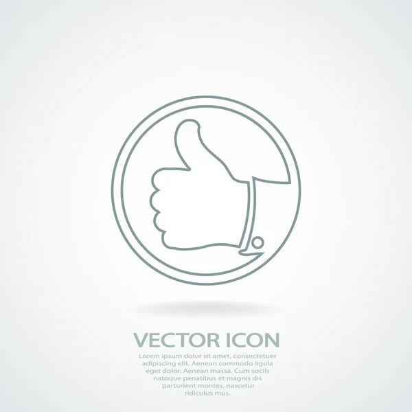 Ikona palce nahoru — Stockový vektor