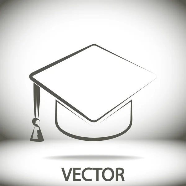 Graduatie cap pictogram — Stockvector