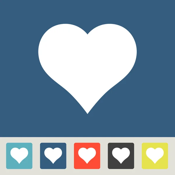 Kalp simgesi düz tasarım