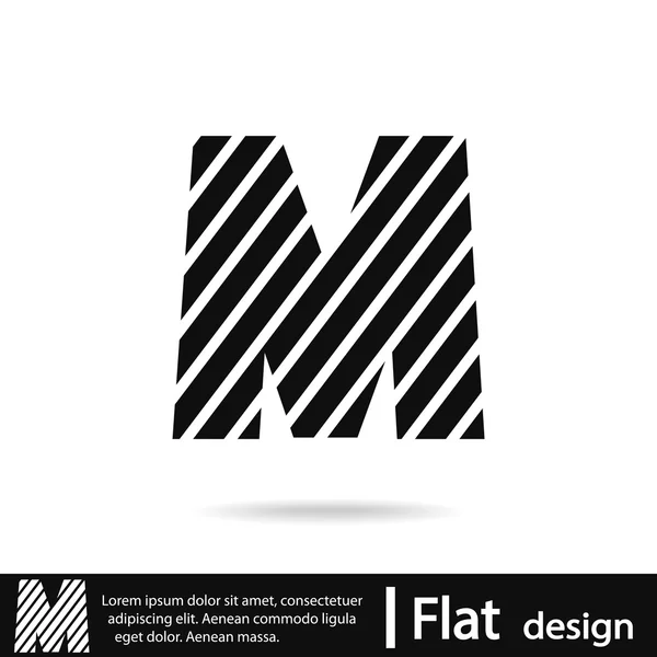 Alphabet zèbre lettre M — Image vectorielle