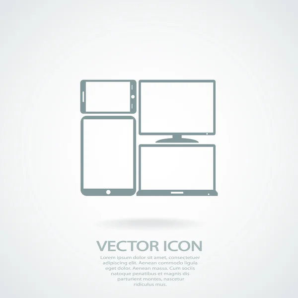 Aantal elektronische apparaten pictogram — Stockvector