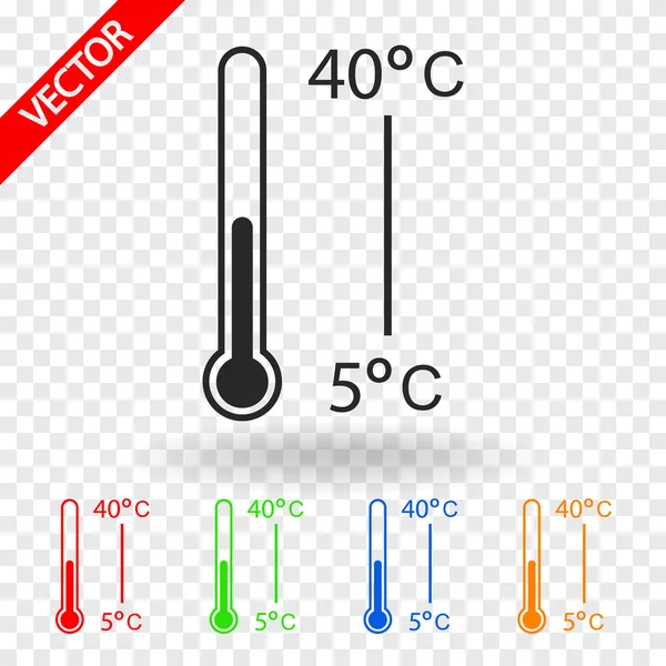 Ensemble d'icônes thermomètre — Image vectorielle