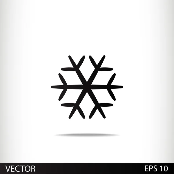 Sneeuwvlok platte pictogram — Stockvector