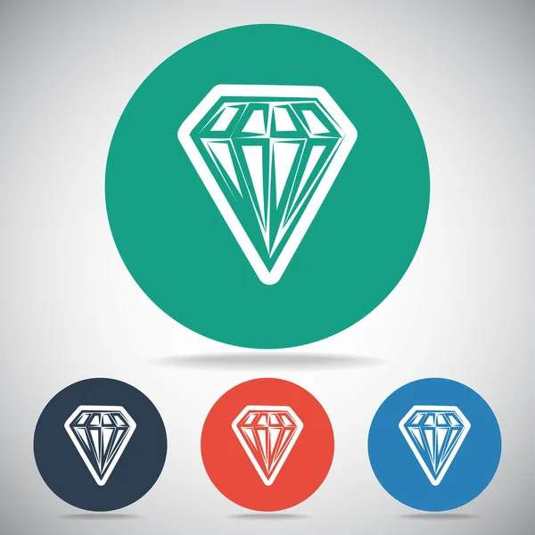 Diamant Platte Icoon — Stockvector