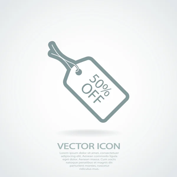 50 por ciento icono de etiqueta — Archivo Imágenes Vectoriales