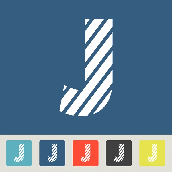 Zebra alphabet letter J — Stock Vector