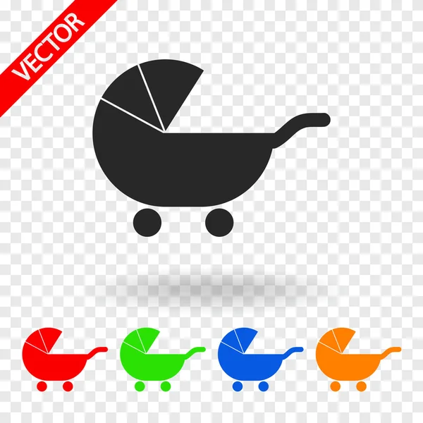 Kinderwagen silhouet pictogram — Stockvector
