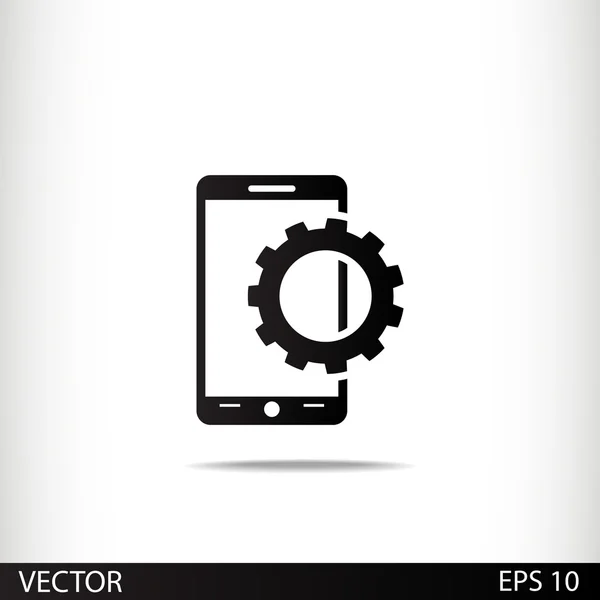 Configuración de parámetros, icono del smartphone móvil — Archivo Imágenes Vectoriales