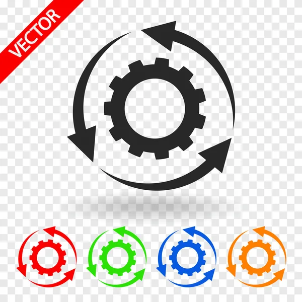 Configuración de parámetros, icono de flechas circulares — Vector de stock