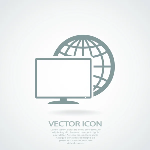 Diseño del icono del monitor — Vector de stock