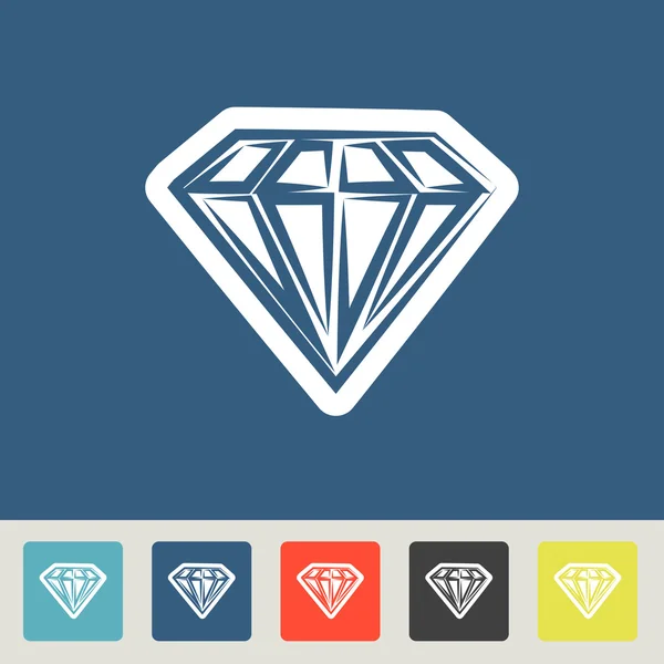 Diamond icons set — Stock Vector