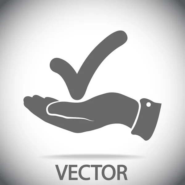 Marque con icono de mano — Vector de stock