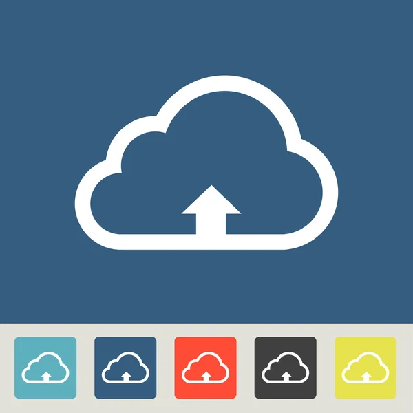 Draadloze uploaden op wolk icons set — Stockvector