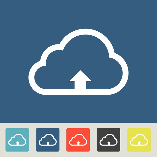 Wireless upload on cloud icons set — Stock Vector