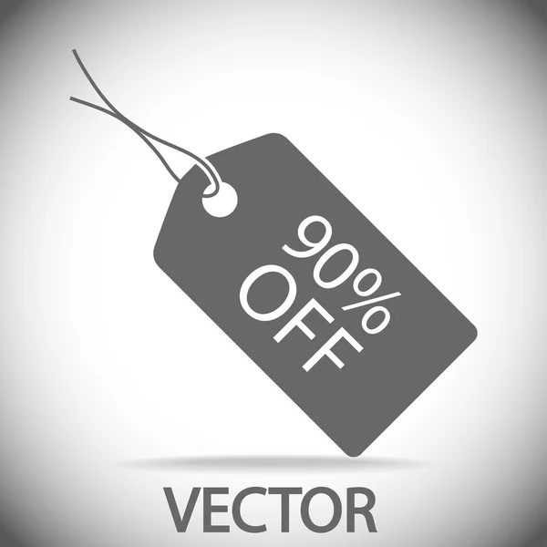 Ícone de tag OFF de 90% — Vetor de Stock