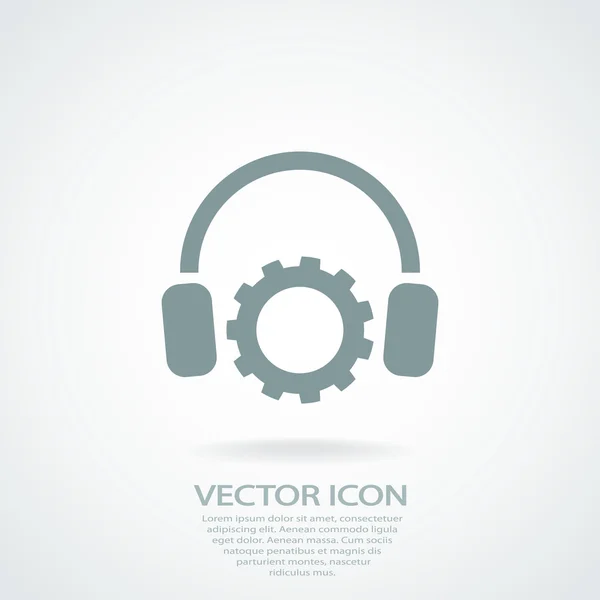 Beállítása a paraméterek és a musical, a fejhallgató ikonra — Stock Vector