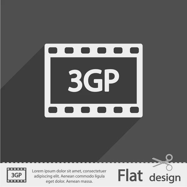 3gp icono de vídeo — Vector de stock