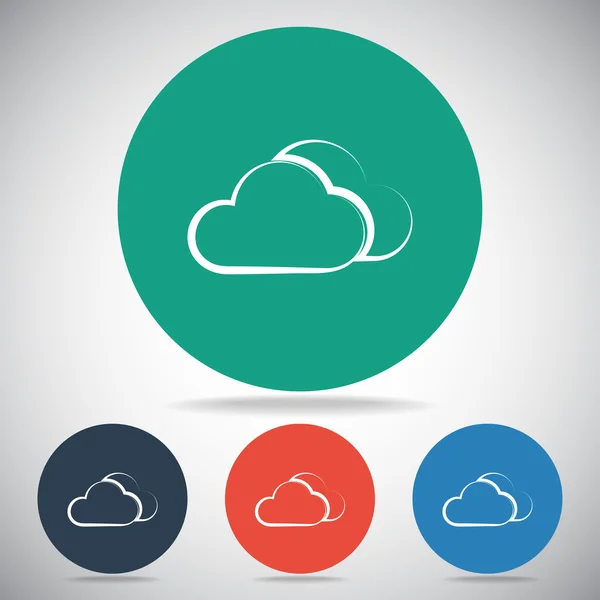 Icône Cloud Style design plat — Image vectorielle