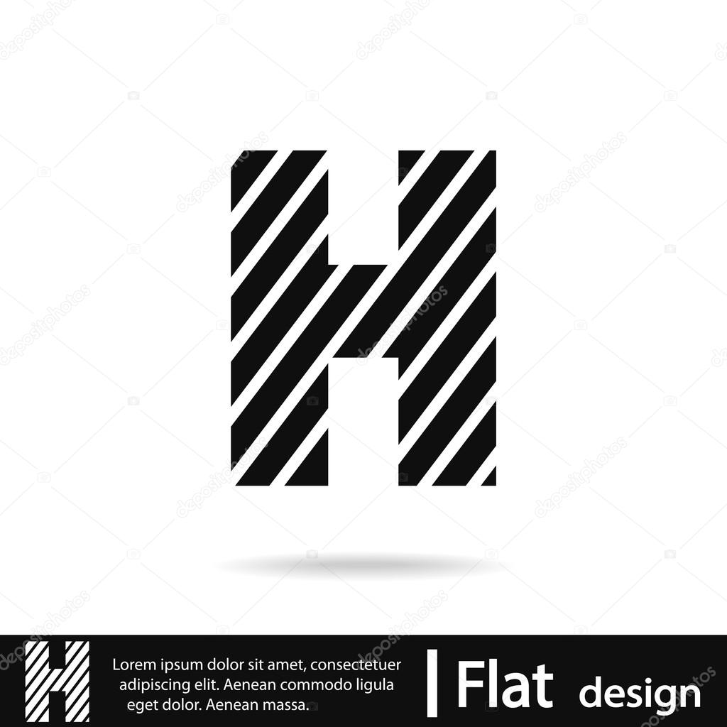 Vector zebra alphabet letter H, illustration