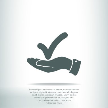 simge onaylayın. düz tasarım stil