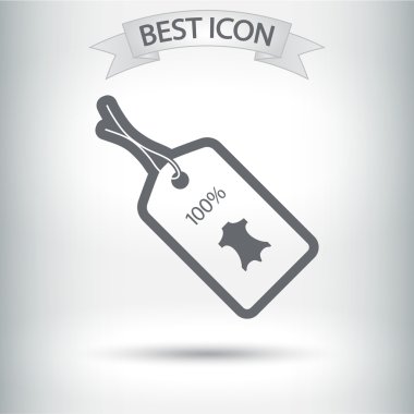 100 percent's leather tag icon clipart