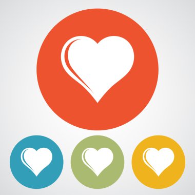 Kalp simgesi düz tasarım