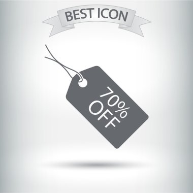 yüzde 70'in kapatma etiketi simgesi