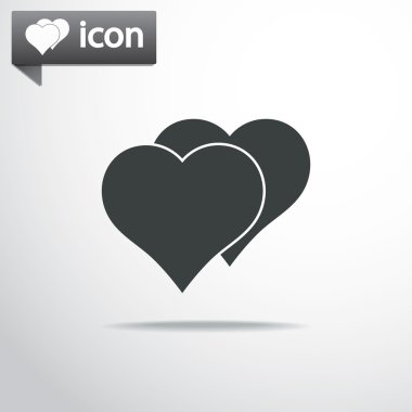 Kalp simgesi düz tasarım