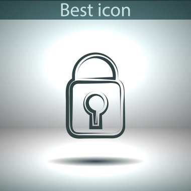 Kilit simgesi. Düz tasarım stili