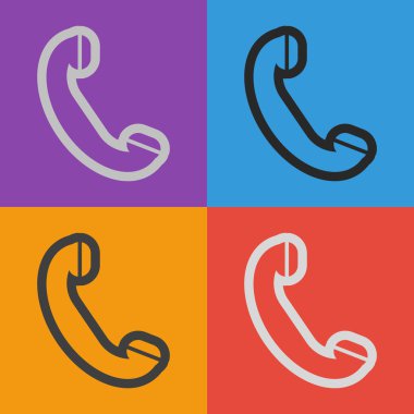 telefon, düz simgesi