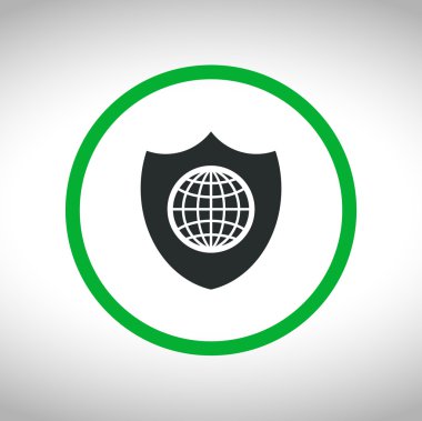 Kalkan simgesi. düz tasarım biçimi