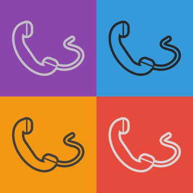 telefon, düz simgesi