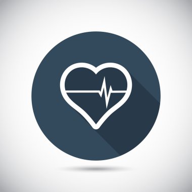 Kalp simgesi düz tasarım