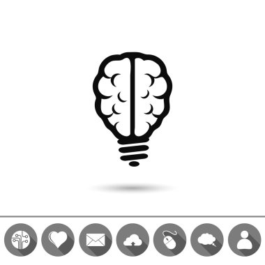 Beyin simge düz tasarım stil