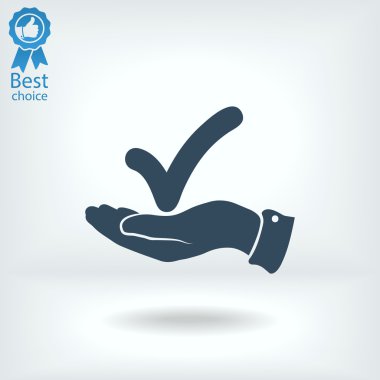 simge onaylayın. düz tasarım stil