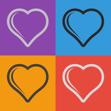 Kalp simgesi düz tasarım