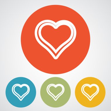 Kalp simgesi düz tasarım