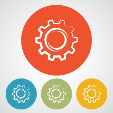 dişli simgesi. Düz tasarım biçimi