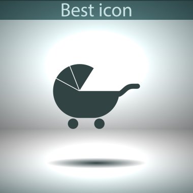 bebek arabası siluet simge