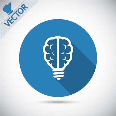 Beyin simge düz tasarım stil