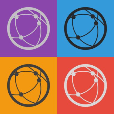 Küresel teknoloji ya da sosyal ağ simgesini