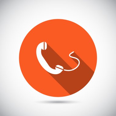 telefon, düz simgesi