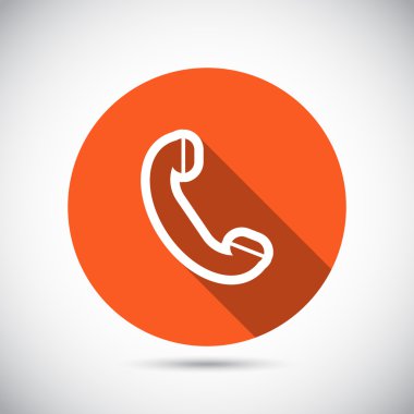 telefon, düz simgesi