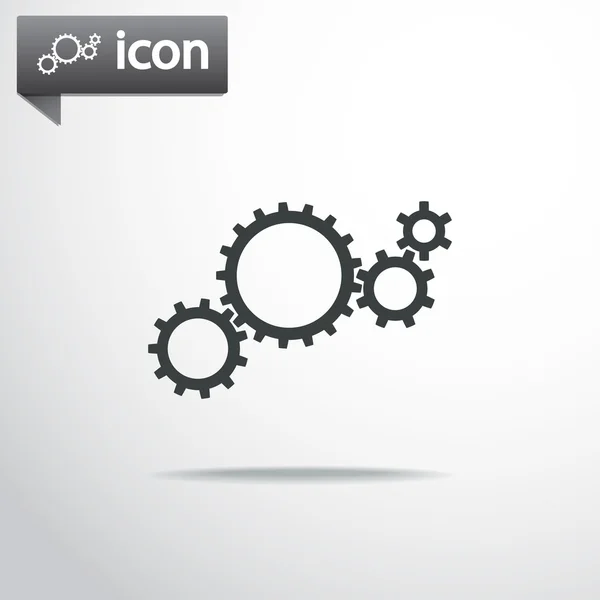 Gear icon. Flat design style — Stock Vector