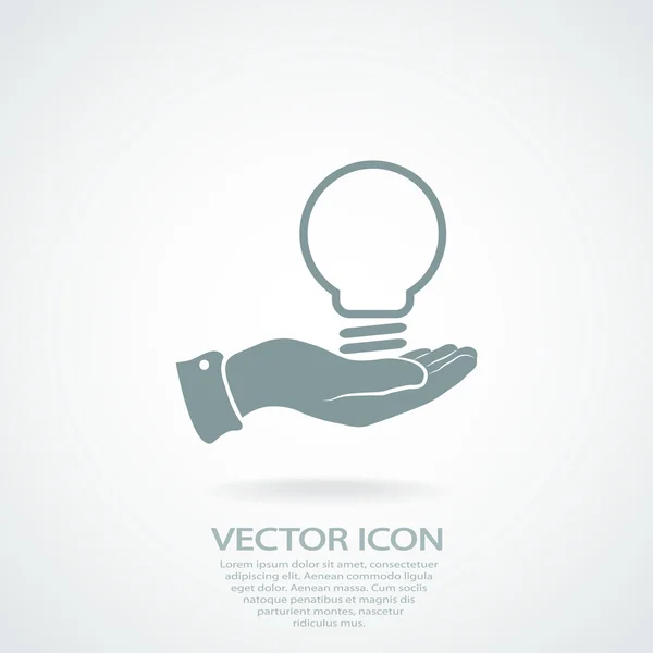 Bulb idea with human hand — Stock Vector